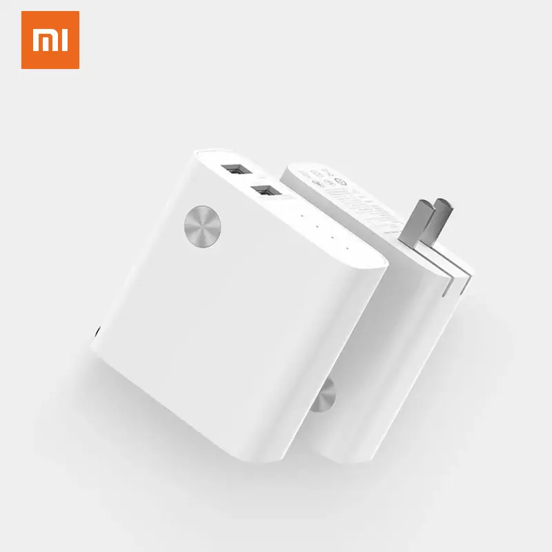 Xiaomi 2 в 1 Powerbank и зарядное устройство 5000 мАч Power Bank Dual USB быстрое настенное 5 В 3A 2.4A