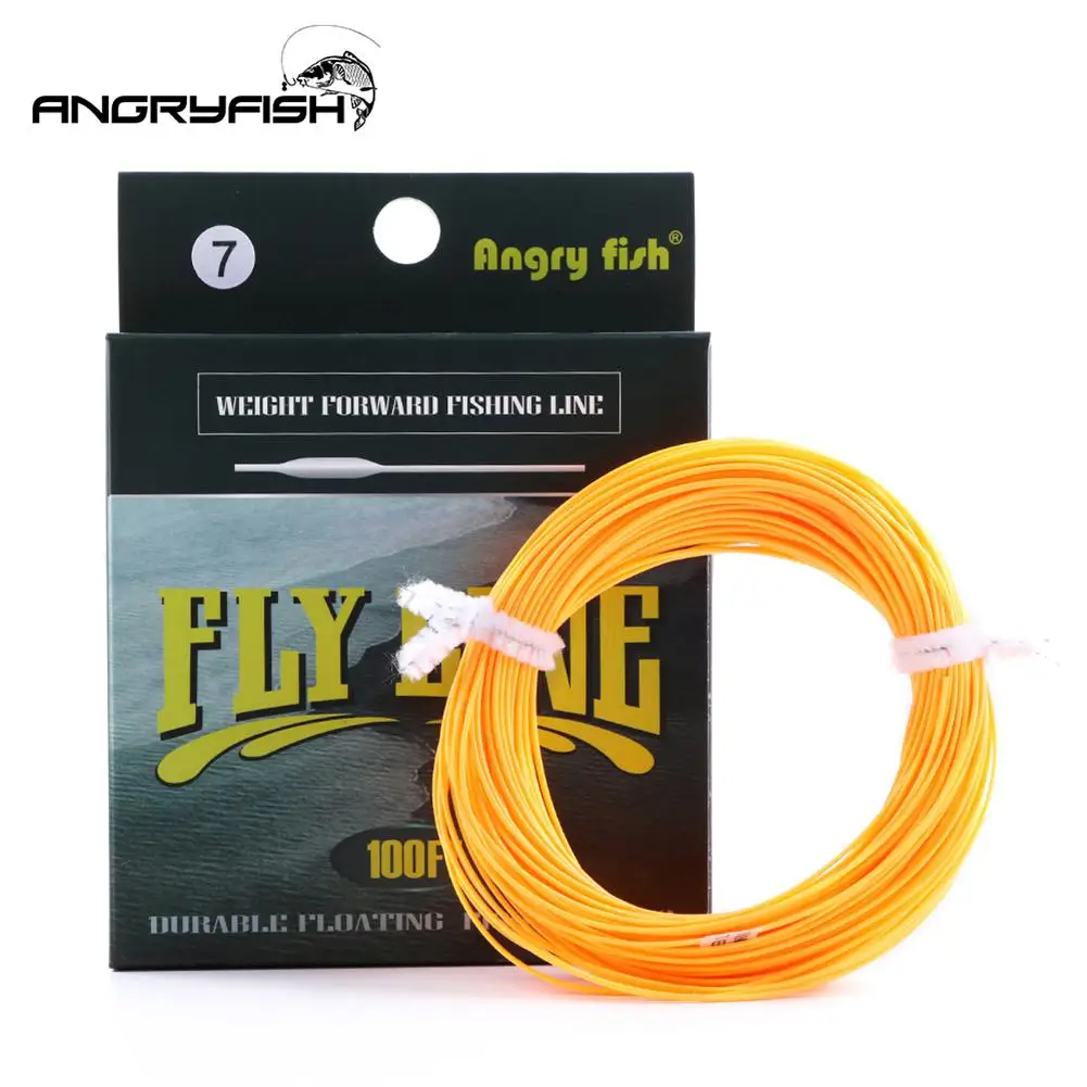 ANGRYFISH WF 5F/6F/7F 100FT Dloating Fly рыболовная леска Вес вперед плавающая нейлоновая подложка