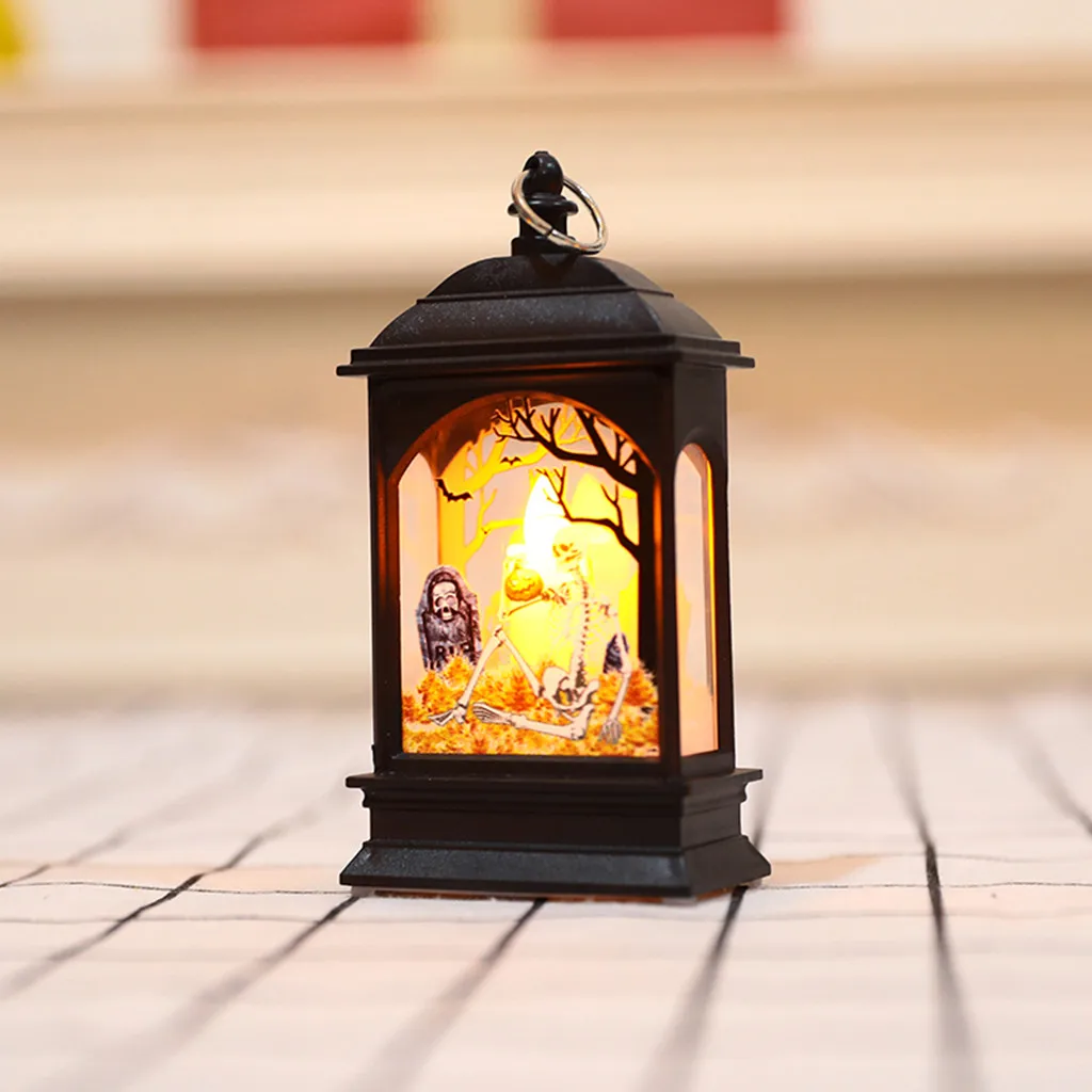 Energy-Saving Holiday Desktop Hanging Bar Night Light Halloween Decorative Led Small Home Party Retro Lantern Oil Lamp | Дом и сад