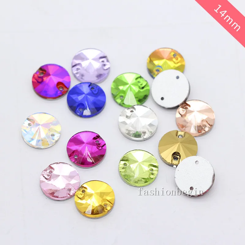 35p 14 мм стеклянные драгоценные камни круглые Rivoli Цвет пришить граненый кристалл с