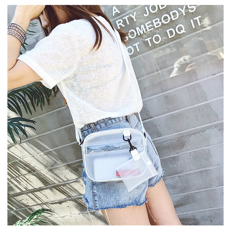 Летняя Прозрачная ПВХ блестящая женская поясная сумка небольшого размера