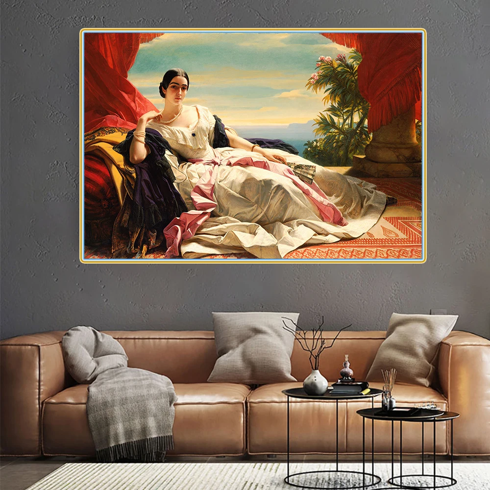 Citon Winterhalter《Portrait of Leonilla Princess Sayn Wittgenstein》Canvas Oil painting Artwork Picture Decor Home Decoration | Дом и сад
