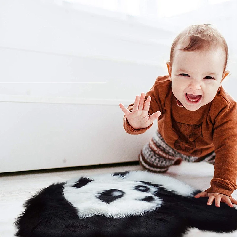 Коврик с изображением панды из искусственной овчины пушистый ковер для гостиной