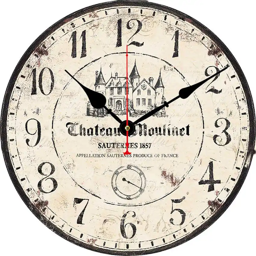 Letter Clock N Парижская башня настенные часы, настенные часы Бесшумный ход, круглые Настенные часы, потертые ретро дома для декора кухни, duvar saati - Цвет: Letter Clock N