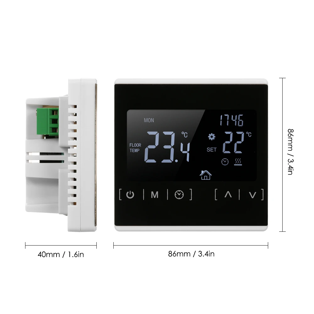 

Multifunctional LCD Touched Screen Intelligent Thermostat Electric Floor Heating Thermostat Home Temperature Controller