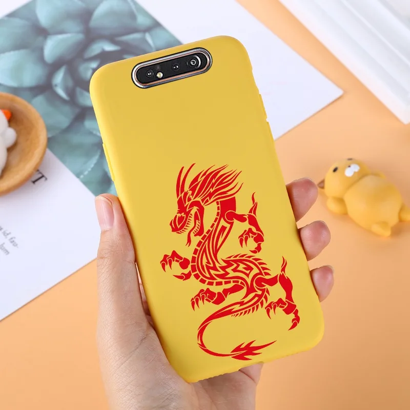 053 Yello ТПУ чехол для samsung Galaxy A80 силиконовый милый для samsung задняя крышка A 80 A805F A50 A70 A10 A20 A10S A40 протектор черный - Цвет: 053