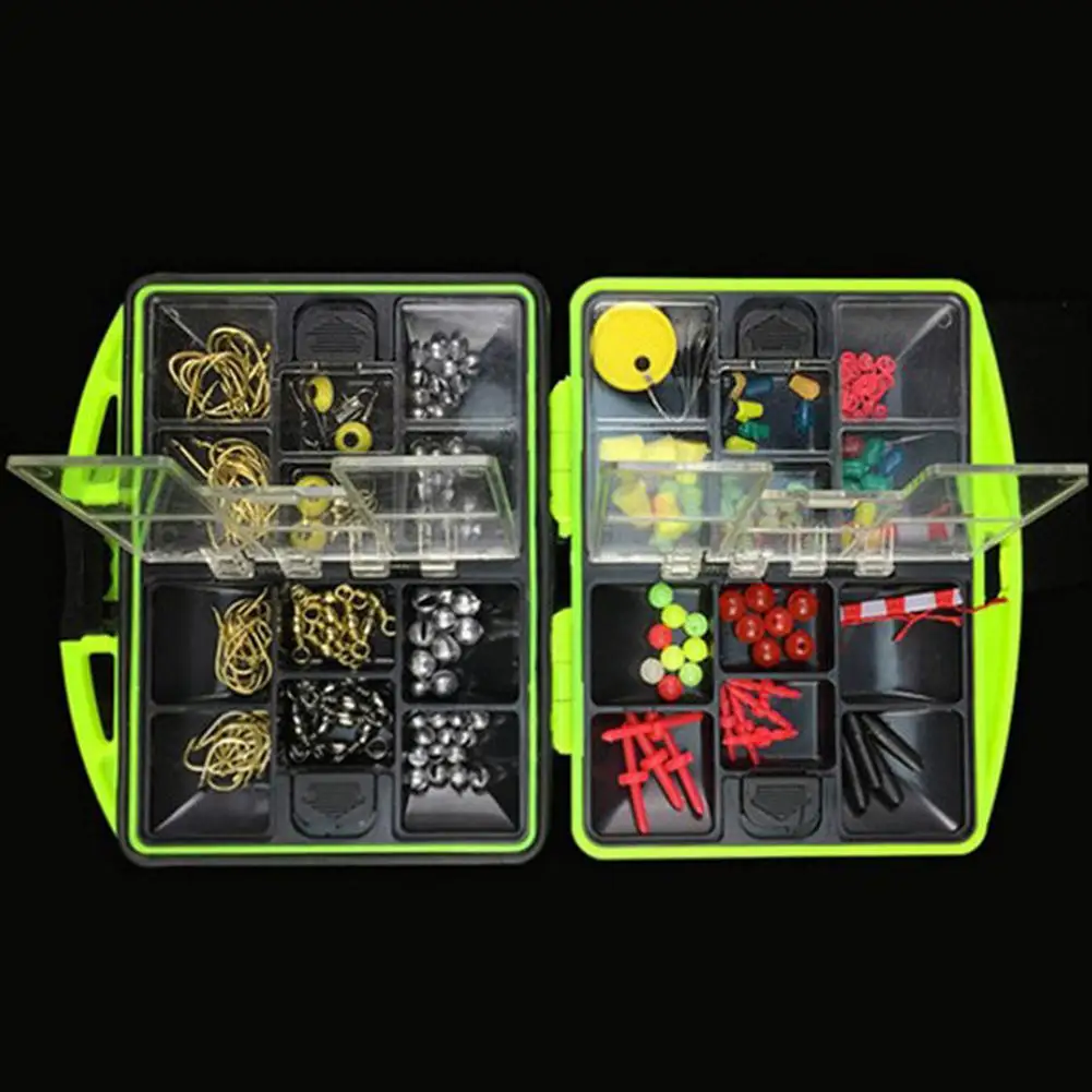 

Fishing Accessories Kits Including Jig Hooks Fishing Sinker Leader Beads Spoon Swivels Sinker Tackle Set with Fishing Tackle Box