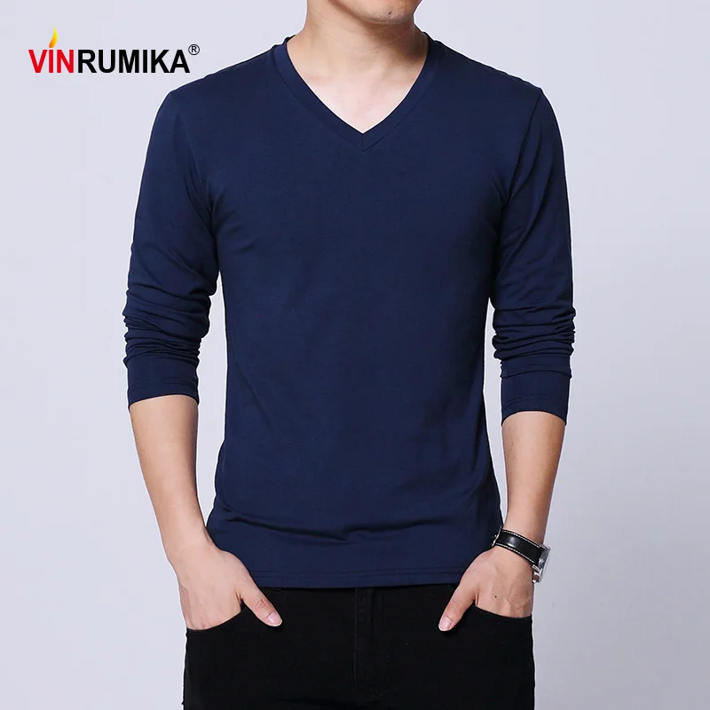 

Футболка мужская с V-образным вырезом, большого размера