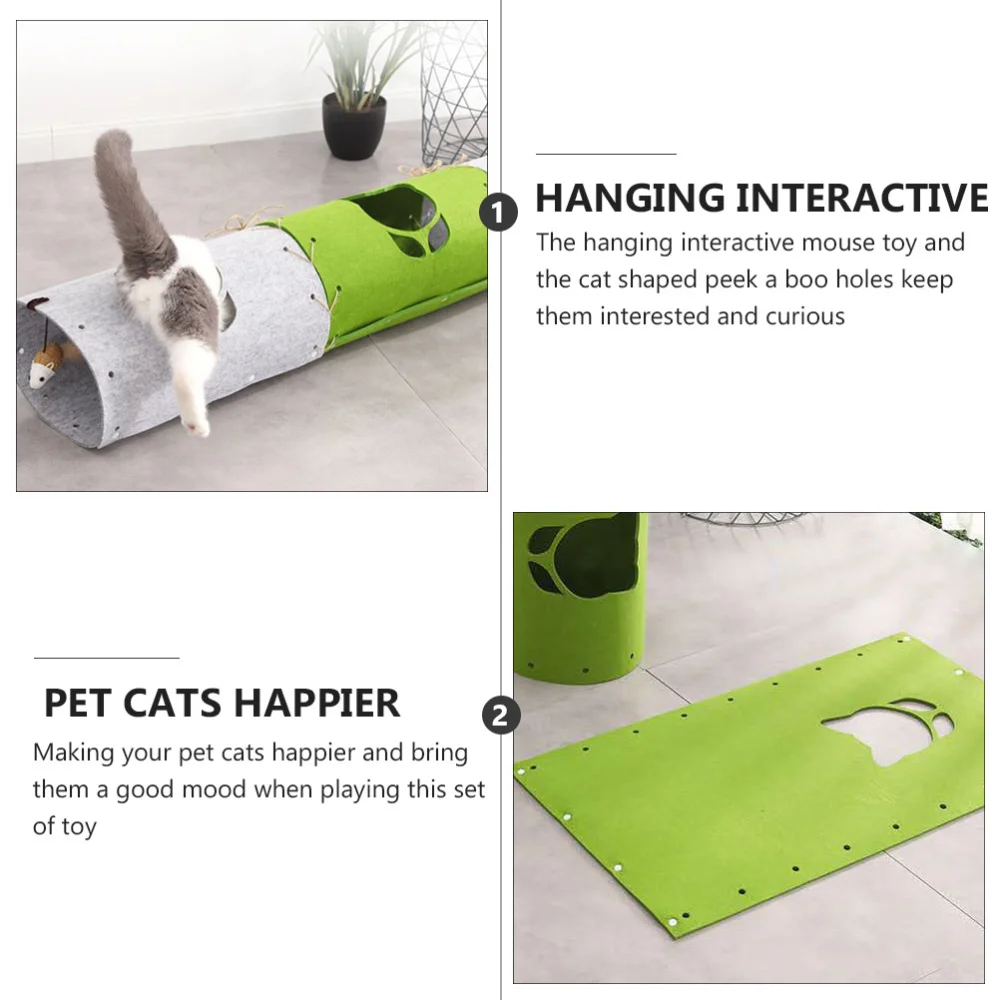 

1 Set 3Pcs Lovely Cat Tunnels Toys Felt Pet Cat Tunnel Mats Cat Supplies
