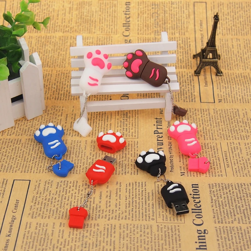 Милый мультяшный фонарик на лодыжку Медвежья Лапа флэш накопитель USB флеш 2 0 32 ГБ