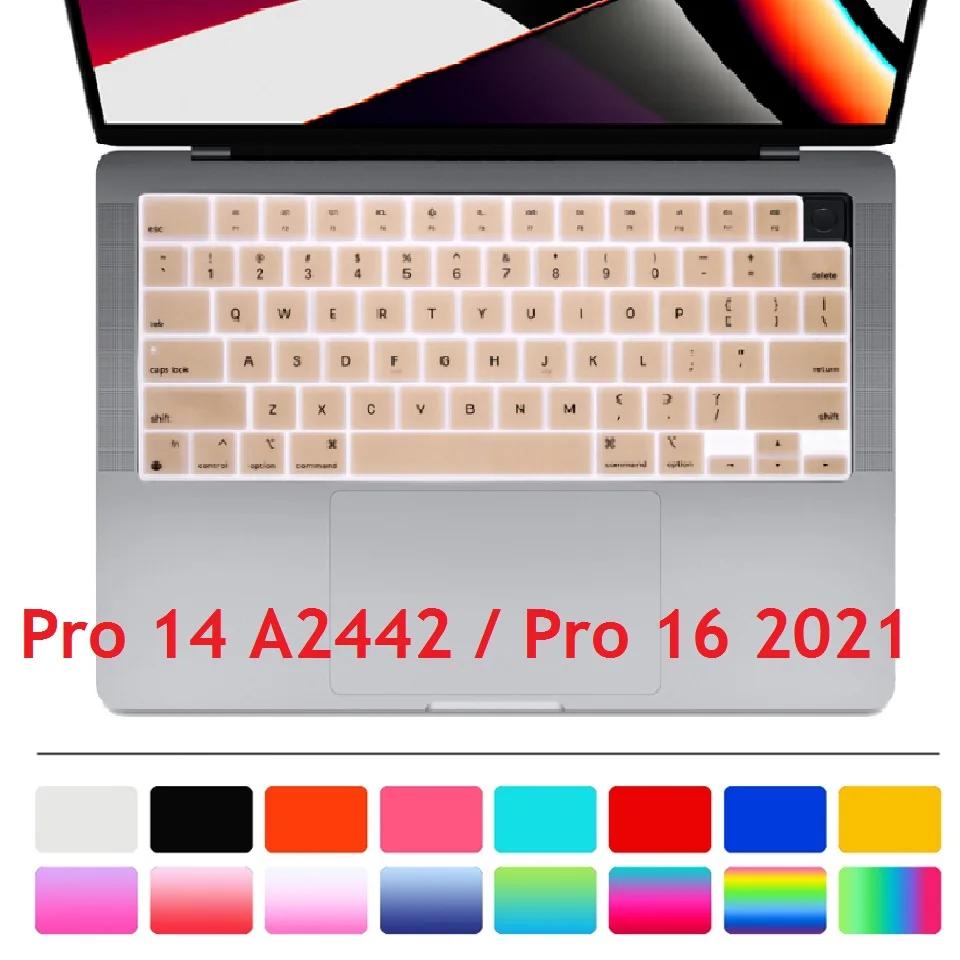 

English Layout Cover for Macbook Pro 14 2021 M1 A2442 Pro 16 2021 M1 Max A2485 US Keyboard Cover For Macbook Pro 14 Pro 16 Skin