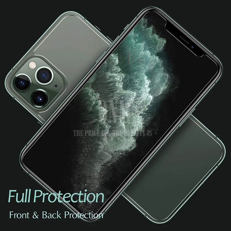 Передняя и задняя Защита экрана для iPhone 11 Pro Max закаленное стекло Передняя и задняя защита от отпечатков пальцев/царапин для iPhone 11ProMax