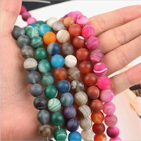 natural matte fantasy dream stripe agates stone round beads for jewelry findings diy bracelet necklace 15strand 4 6 8 10 12 mm