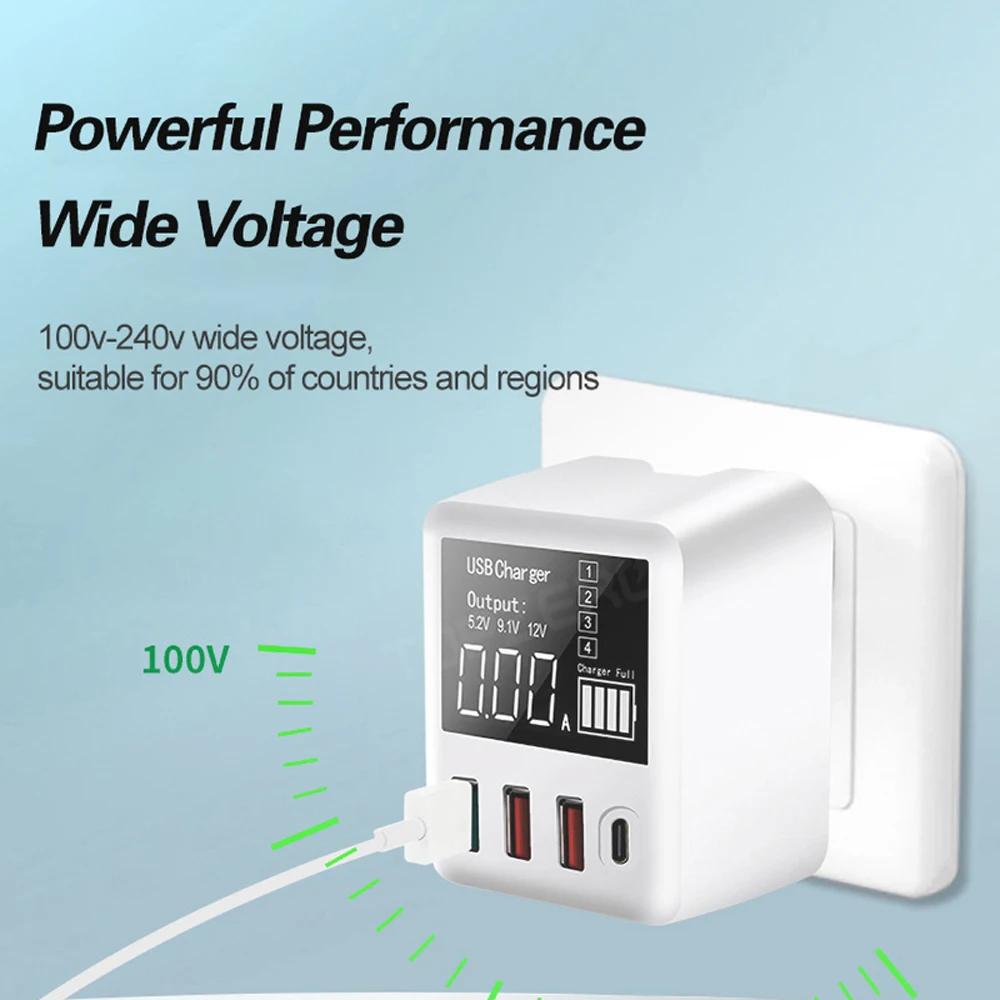 Тип C QC3.0 USB 4 порта настенное зарядное устройство для iPhone Xiaomi Huawei Samsung 30/40 Вт Quick Charge