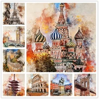 diy diamond painting architecture landscape embroidery great wall tower cross stitch modern home decoration painting