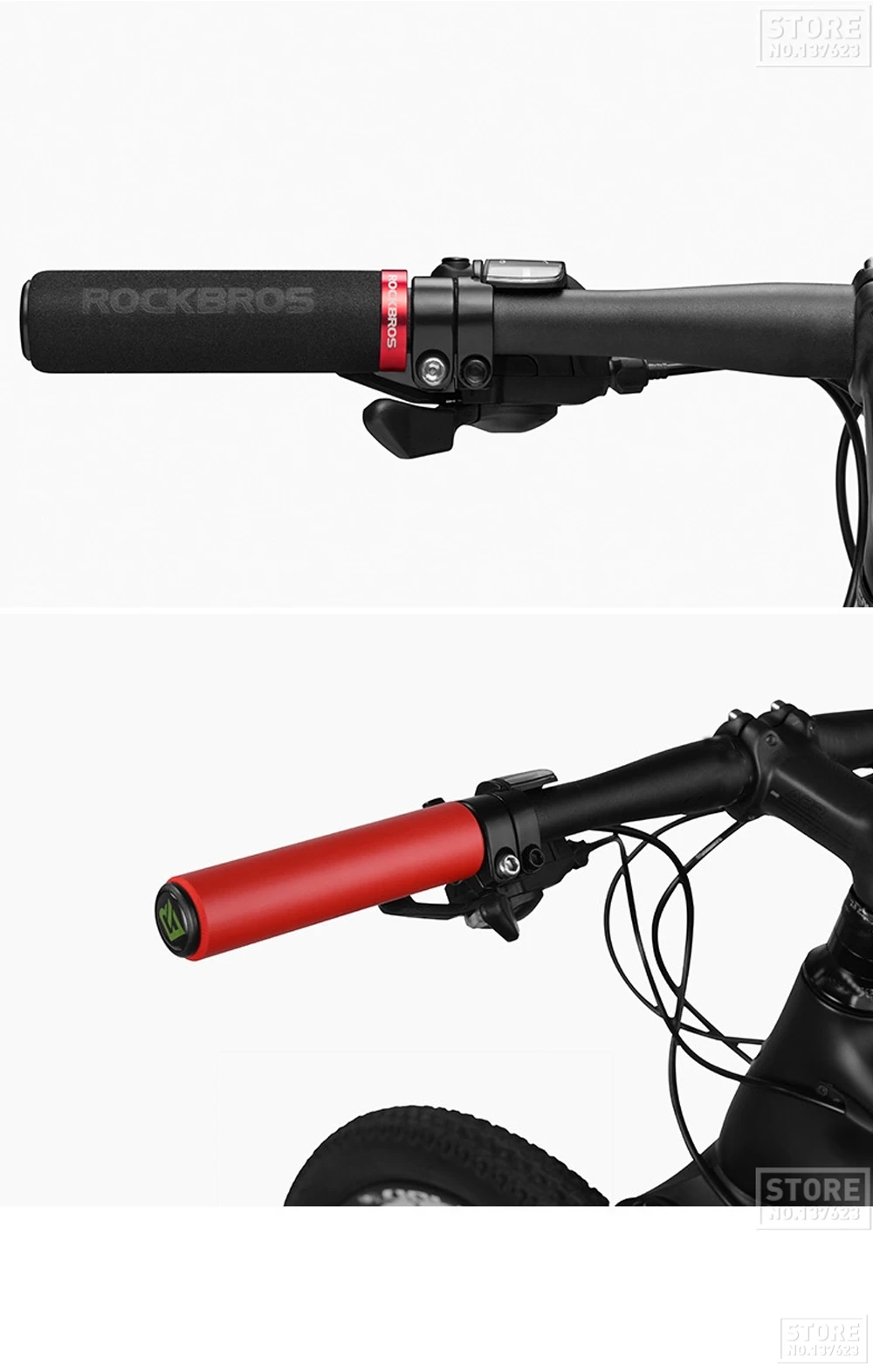 ROCKBROS велосипедные ручки MTB силиконовые губчатые насадки на руль велосипедные ручки Manopole Mtb велосипедные аксессуары 2 стиля 4 цвета