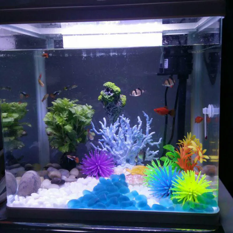 2 Color Aquarium Artificial Coral Ornaments Fish Tank Plant Decoration Lanscaping Decor 14x17cm | Дом и сад