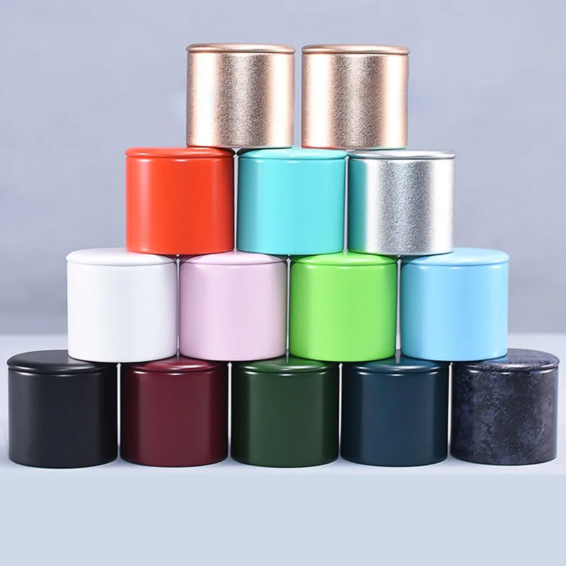 

Small Metal Sealed Tea Caddy Round Tinplate Portable Travel Universal Tea Container Tea Coffee Spices Sugar Storage Jars