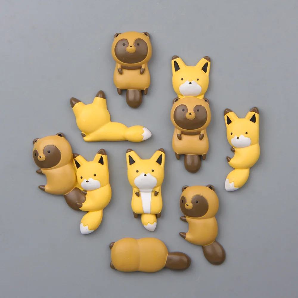 Кавайный симпатичный Лисий Енот с плоской задней поверхностью Кабошон