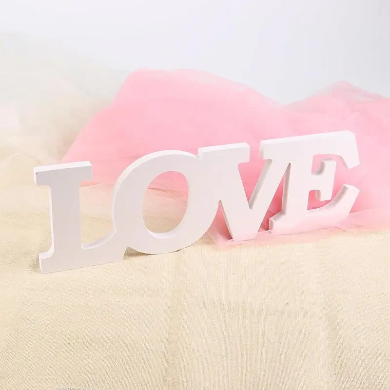 Деревянное украшение для свадьбы в форме белого сердца искусственное слово дома