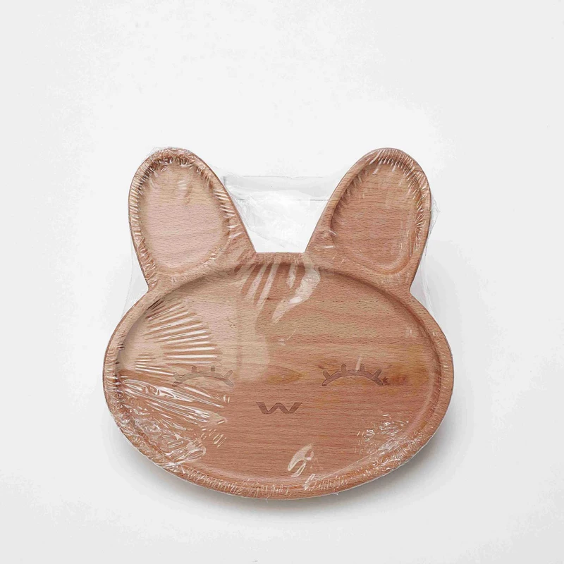 Wood Baby Food Plate Prato Baby Feeding Dishes Kids Eating Feeding Set Platos Children Baby Servies Tableware Bowl Topper Tray images - 6
