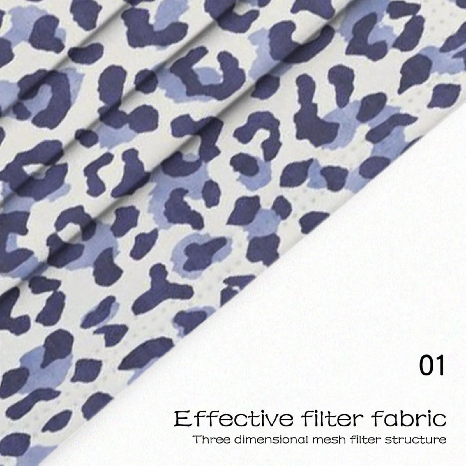 Маска одноразовая с леопардовым принтом для взрослых защитная 3-слойная дышащая