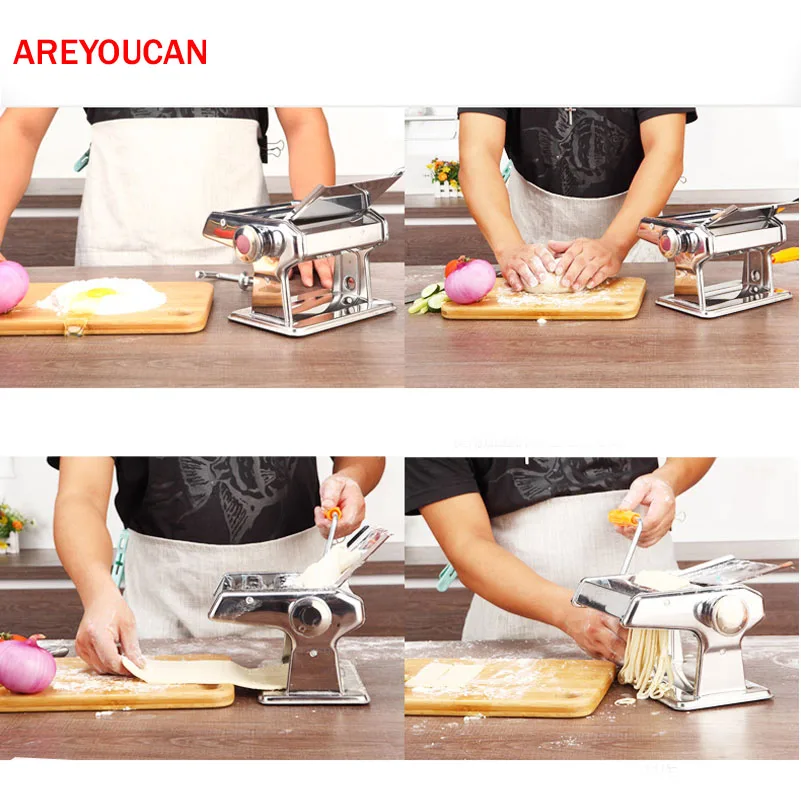 

0.5 - 3mm Manual Cutting Thicknesses Pasta Make Roller Machine Dough Fresh Noodle Making Kitchen Removable Press Noodle Maker