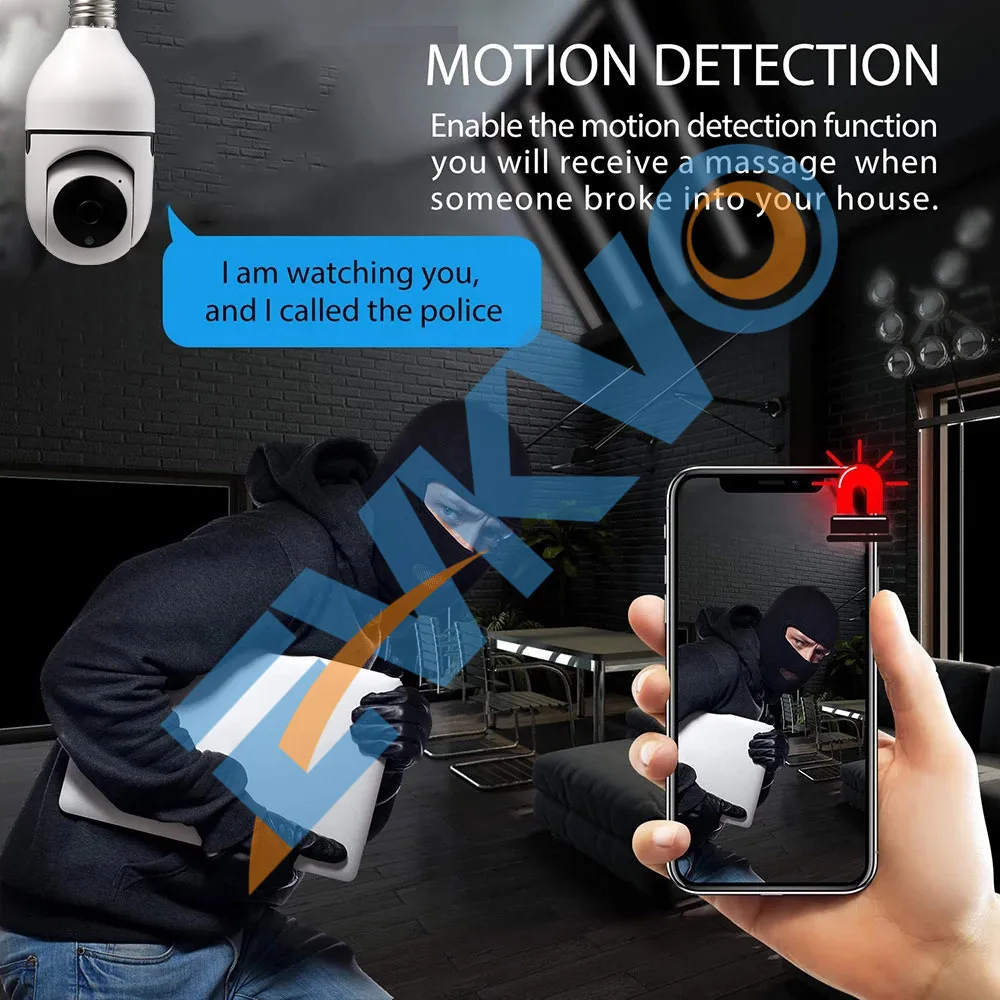 3MP Wifi Camera Mini Plus E27 Bulb Socket 1080P Auto Tracking PTZ Cam Full HD Security Serveillence for Smart Home CCTV Monitor |