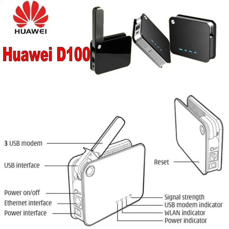Беспроводной маршрутизатор Huawei D100 3g трансформирует USB 3G модем донгл 54 Мбит/с в WiFi