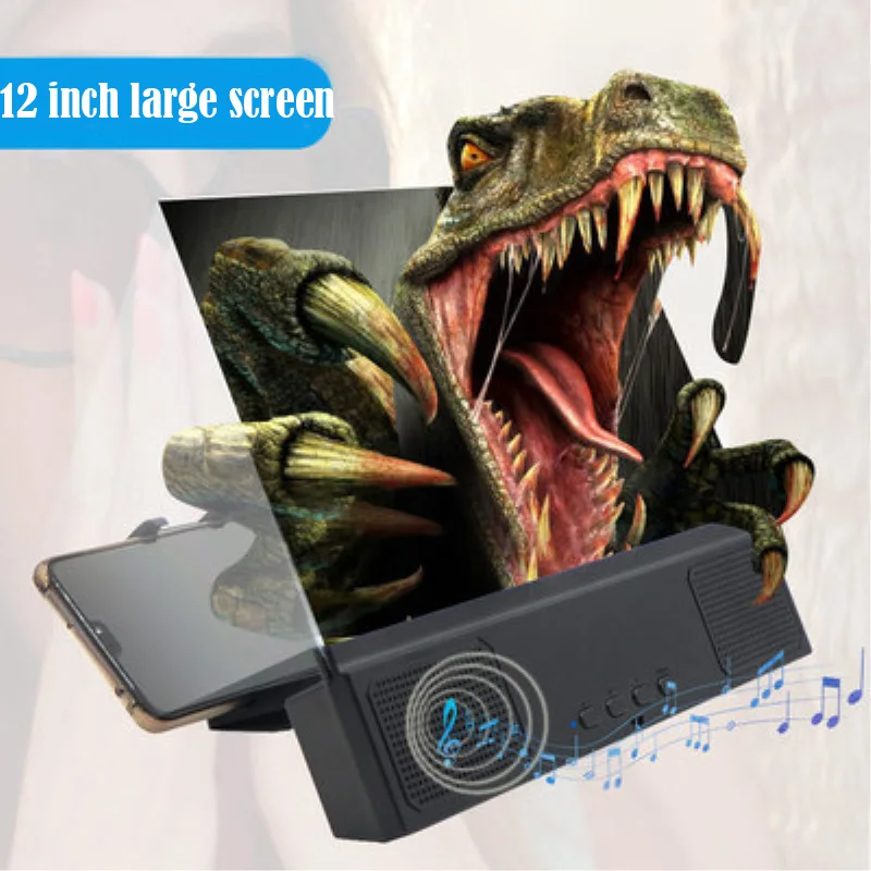 

3X 4X screen amplifier 12 Inch Large Screen Bluetooth Audio USB Rechargeable Phone Screen Magnifier Mobile Screen Amplifier