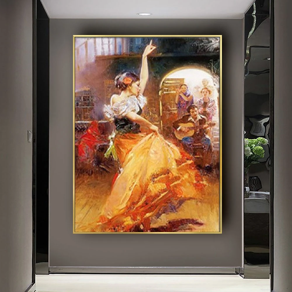 

Spanish Oil Painting Living Room Wall Picture Large Canvas Paintings Women Wall Art Home Decor Artwork No framed painting Porch