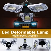 220v led e27 lamp e26 three leaf garage light led deformable lamp industrial bulb high bay light warehouse lighting 60w 80w 100w