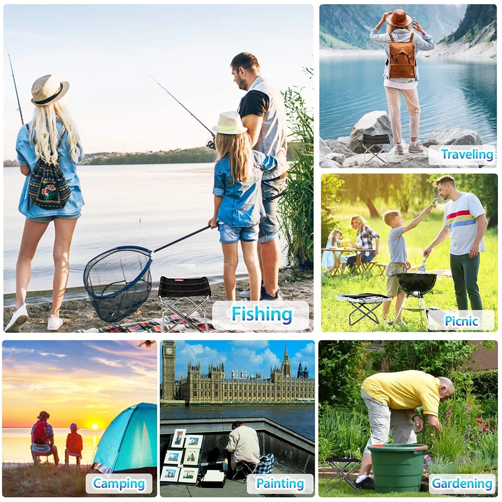 

Portable Lightweight Chair Folding Extended Seat Aluminum Alloy Ultra Light Detachable Office Home Camping Fishing