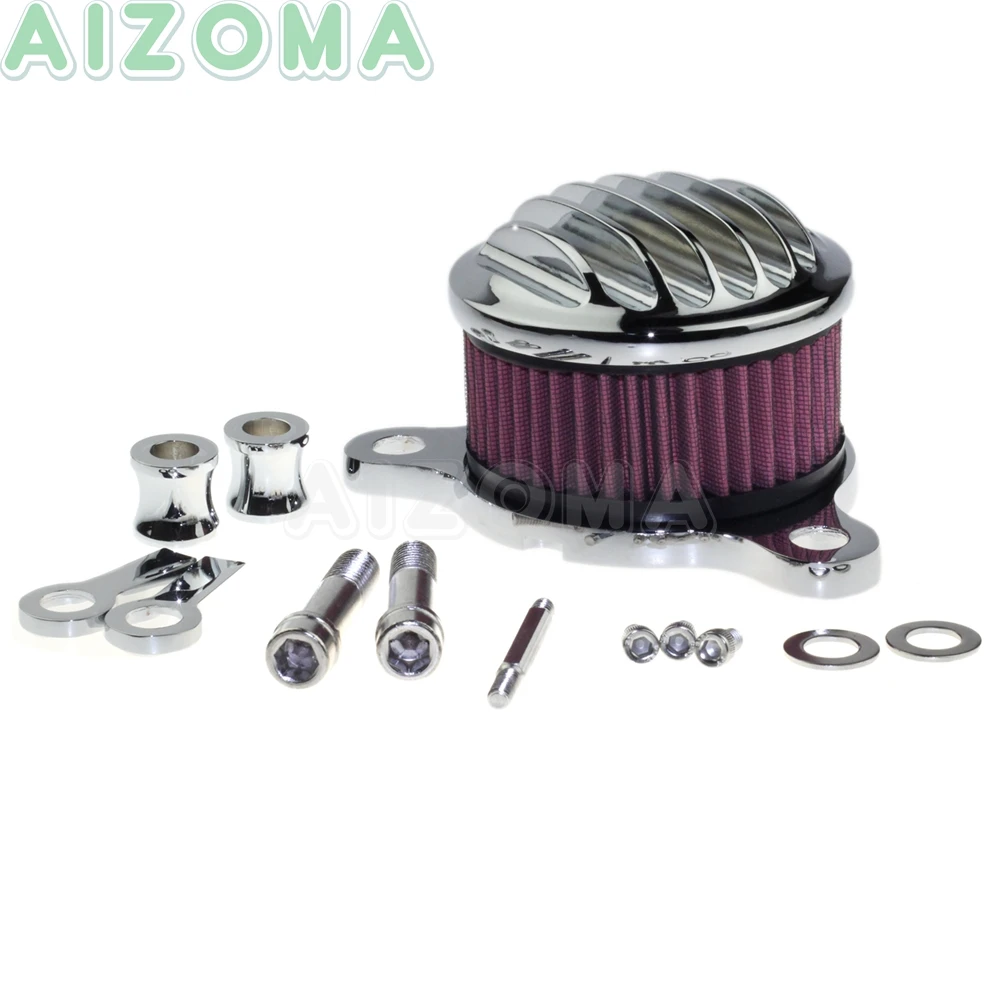 Chrome Motorbike High-Flow Washable Air Filter Intake Cleaner Kit For Harley Sportster XL1200 883R 883N 883C Nightster Low 14-18 |