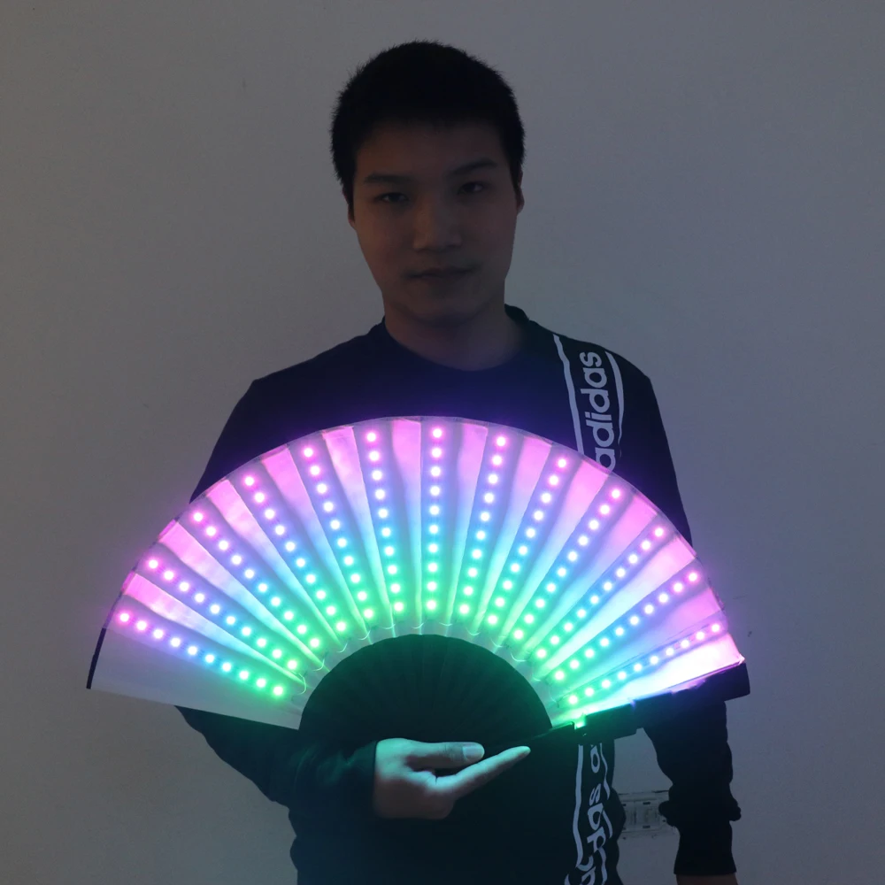 Ventilador LED a todo Color para actuaciones, luces de baile, espect&aacute;culo nocturno, cantante, DJ, disfraces fluorescentes, regalos para fiestas de Halloween-0