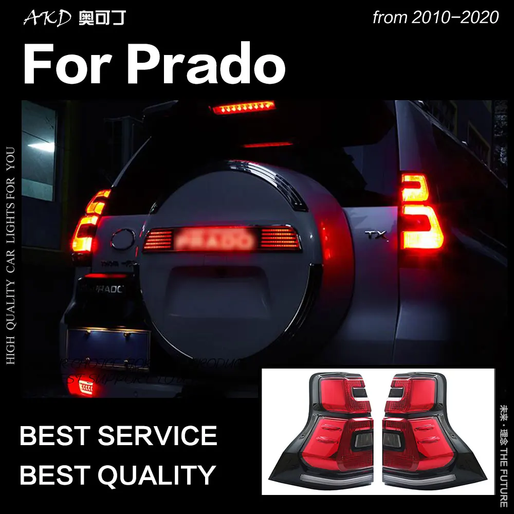 AKD автомобильный Стайлинг для Toyota Prado задние фонари 2010-2019 LC150 светодиодный ная