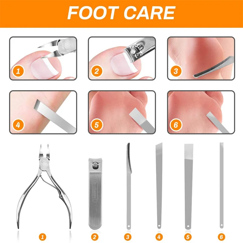Набор для маникюра и педикюра из нержавеющей стали 21 шт. | Инструменты