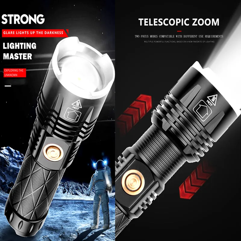 Фонарик светодиодный XHP90.3 водонепроницаемый Ультраяркий с зарядкой по USB | Лампы