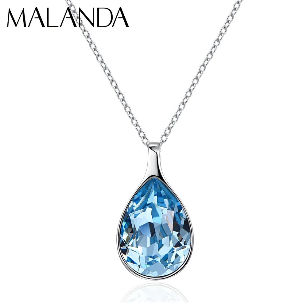 Женское ожерелье с подвеской в виде капли воды Malanda элегантное кристаллами