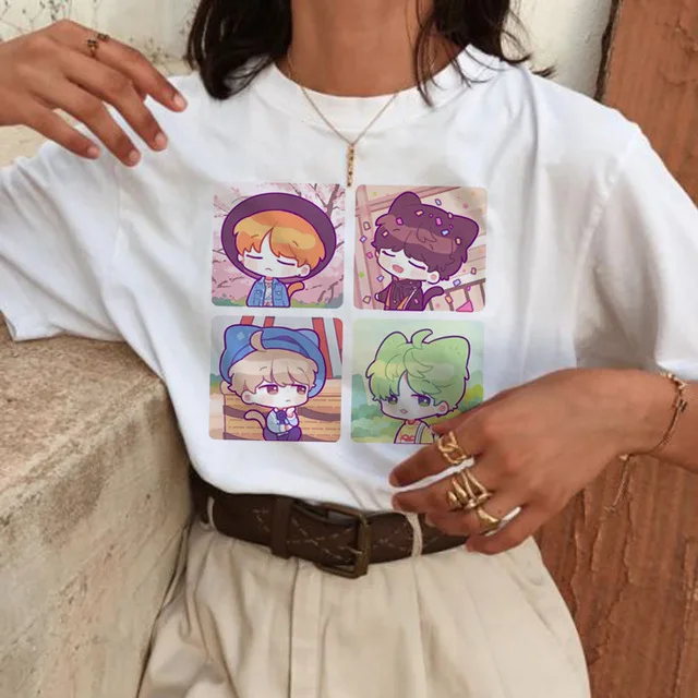 Женская футболка с короткими рукавами ERNESTNM летняя свободная принтом из