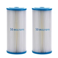 2 pack of 50 %ce%bcm pleated water filter home 10x4 5 whole house sediment replacement cartridge