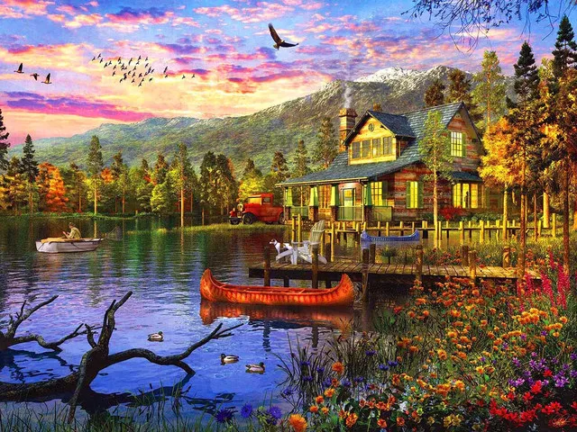 

Diamond Painting Scenery River Boat Landscape 5d Diy Mosaic Full Square Drill Diamant Of Rhinestone Daimond Embroidery Picture