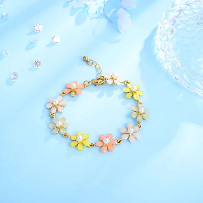 Женский браслет с цветком Shineland богемные разноцветные браслеты искусственным