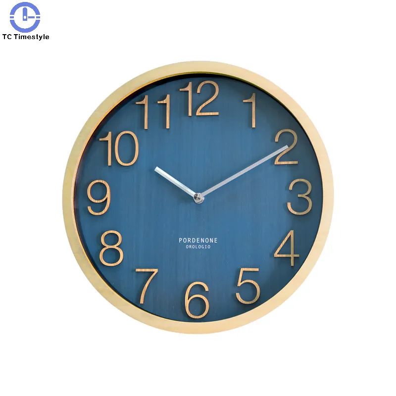 Часы настенные из массива дерева бесшумные кварцевые в японском стиле для