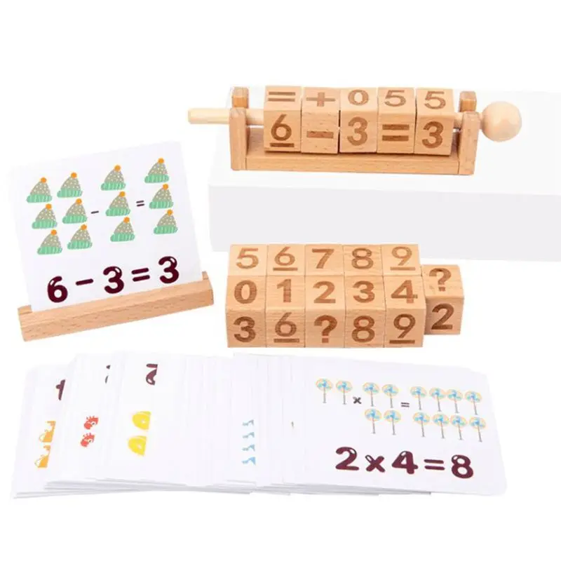 

Wooden Spelling English Word Math Addition Subtraction Building Blocks Baby Toys