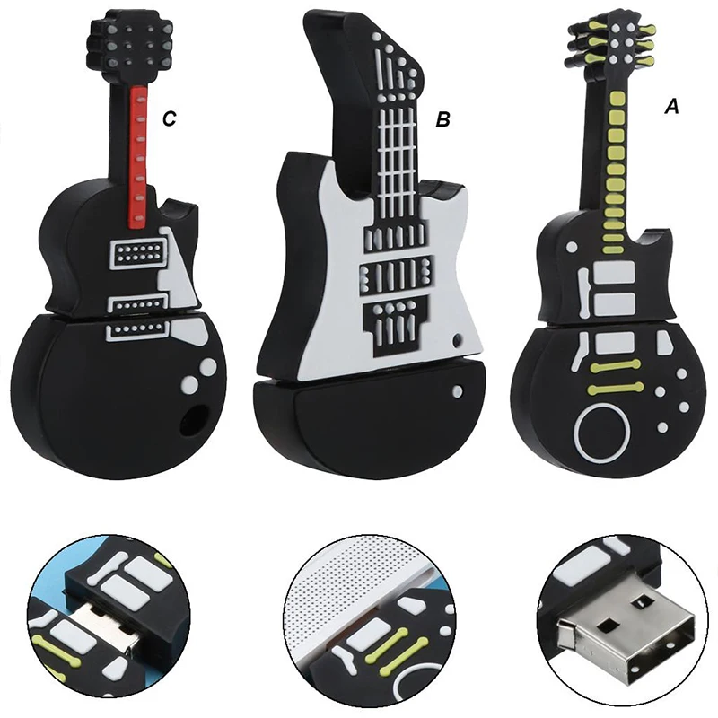 Флэш накопитель 128 Гб 64 оперативной памяти 32 встроенной гитара Форма USB флеш