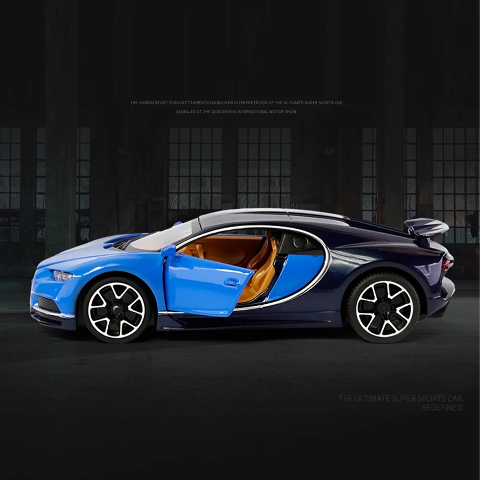 Горячая литая модель автомобиля 1:32 Chiron Детская Металлическая техника Enginery игрушки колеса откатные Дети День рождения рождественские подарки