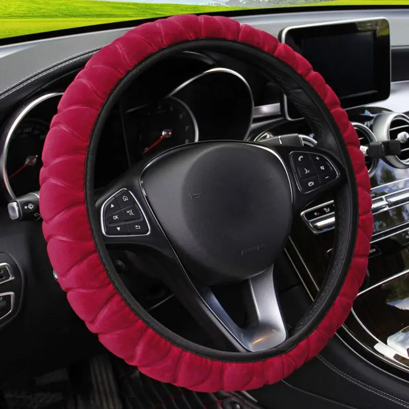 Трехмерные плюшевые эластичные чехол рулевого колеса автомобиля DIY авто