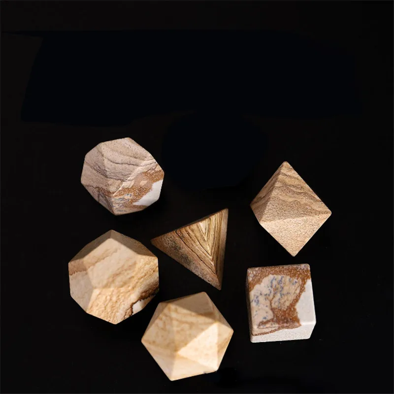 Многогранник Натуральный камень 12 гранное цифровой кубик для настольной игры 6