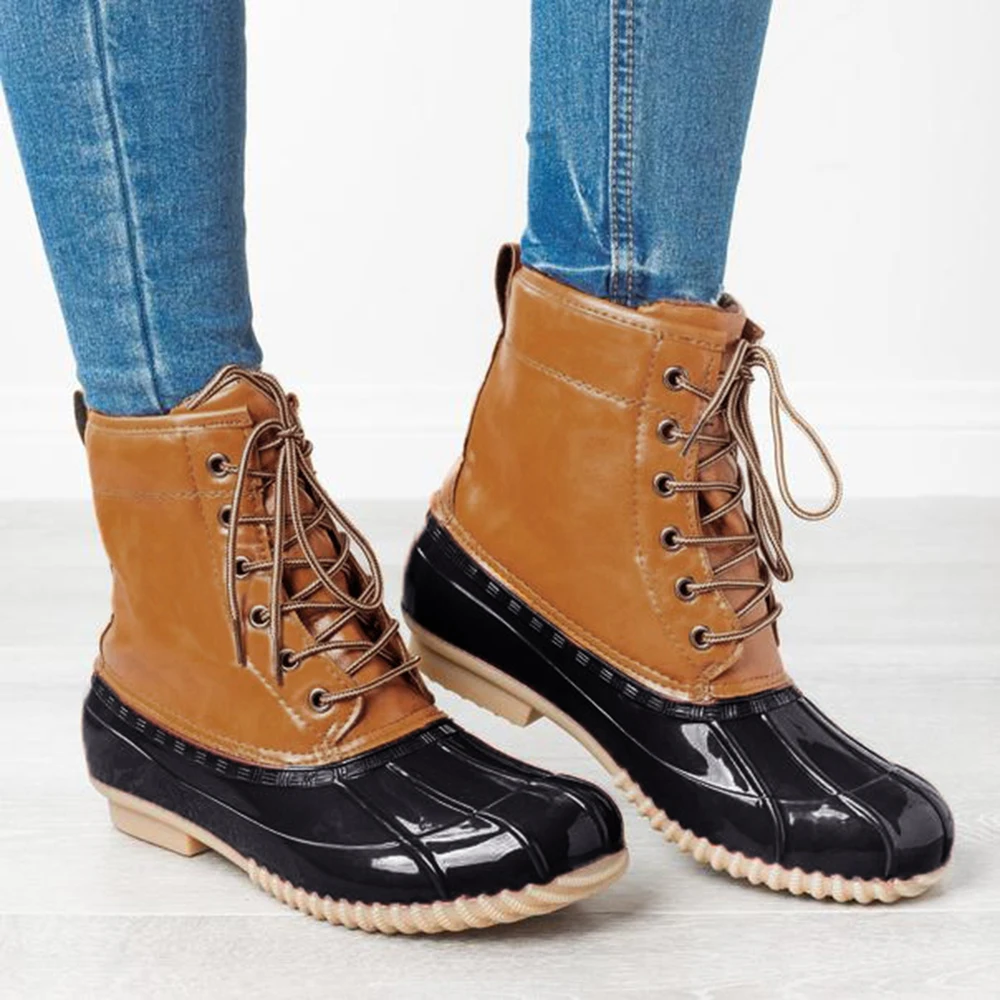 Женские резиновые утка сапоги Водонепроницаемый на нескользящей подошве зимние